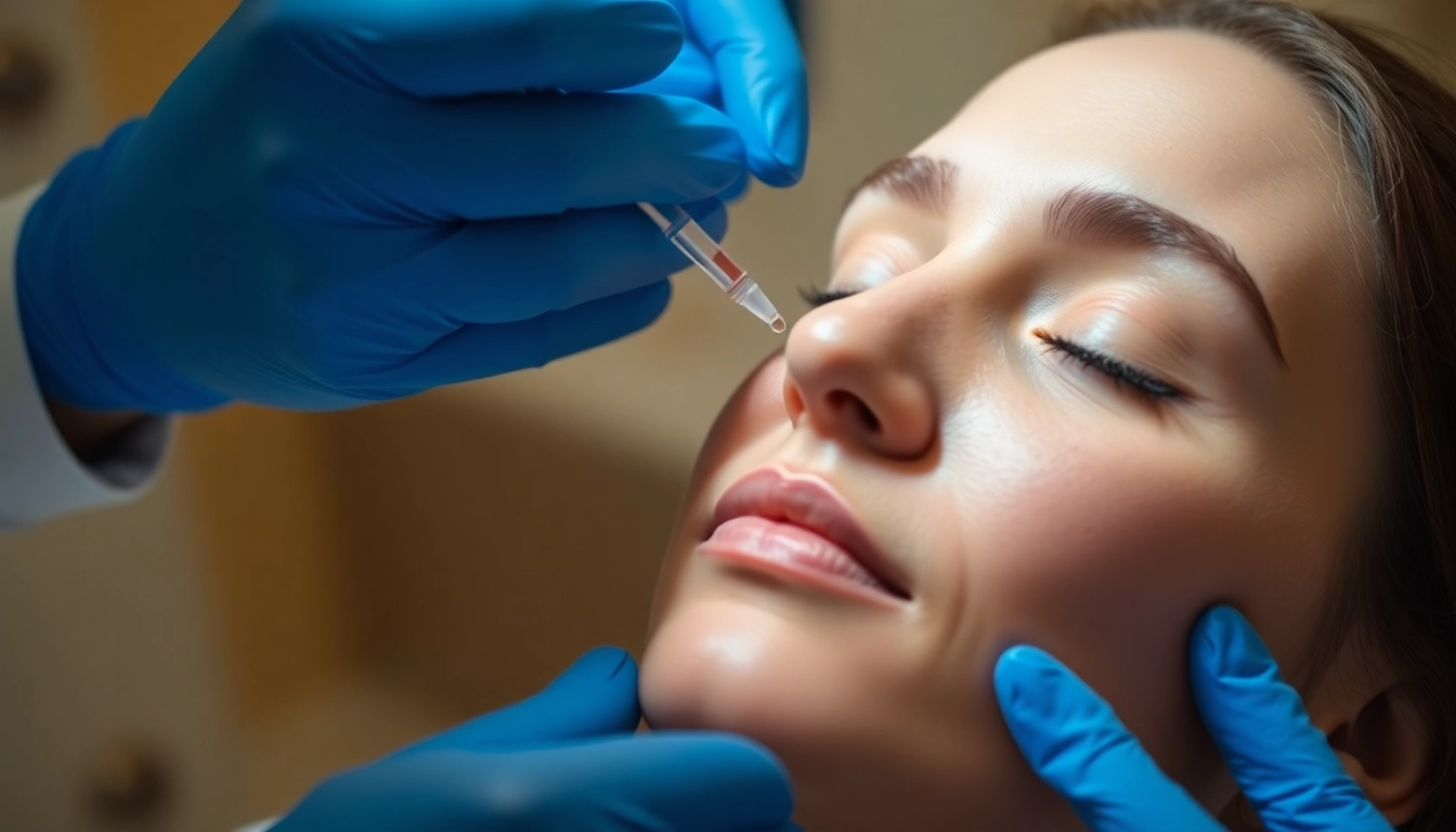 Client undergoing a Botox Behandlung in a peaceful clinic setting, showcasing a professional and calming experience.