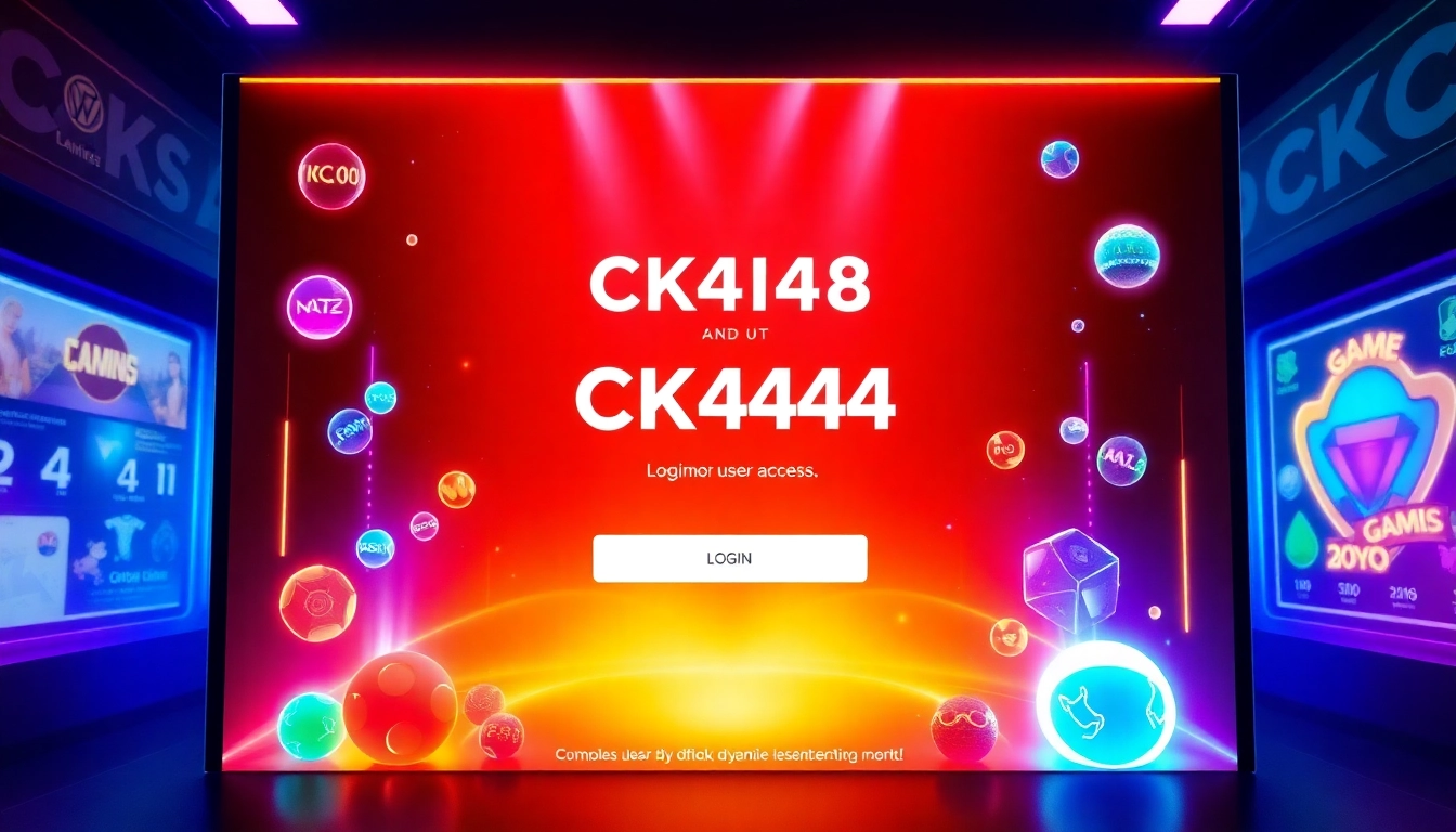 ck4444 com login interface with vibrant gaming dashboard, inviting users to access a world of online casino and sports betting, highlighting security and ease of use for Bangladeshi players.