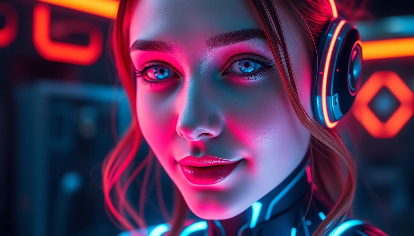 AI girlfriend engaging in a realistic, unfiltered NSFW chat on a sleek digital device, emphasizing intimacy and natural expressions.