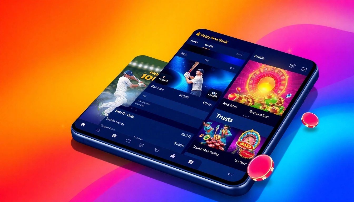 Screenshot of Reddy Anna Book app showing live cricket betting, casino games, and secure transaction options, highlighting ease of use and trusted platform features.