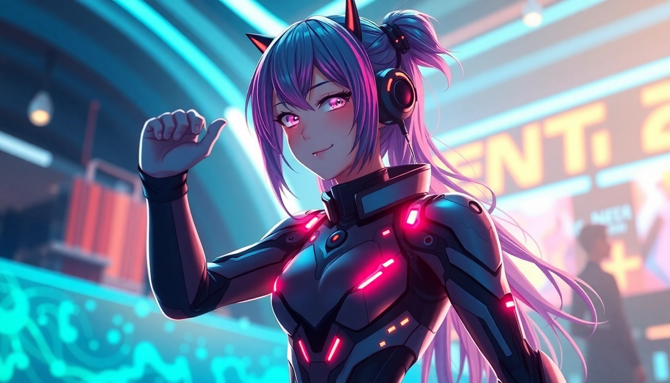 Vivid Hentai AI scene featuring a realistic anime character with dynamic pose and glowing lighting for accessibility.