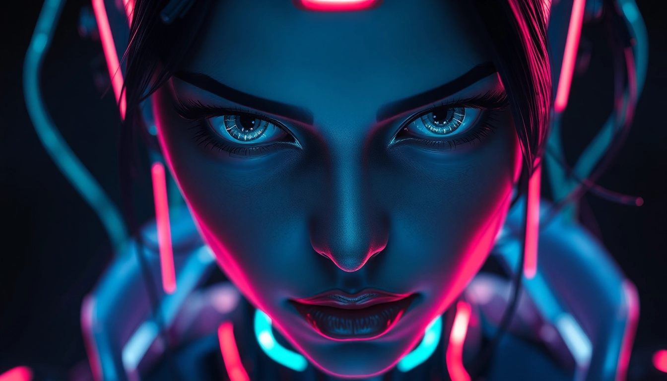 Engaging nsfw ai chat scene with a seductive AI character engaging in unfiltered conversation, emphasizing realism and intimacy.
