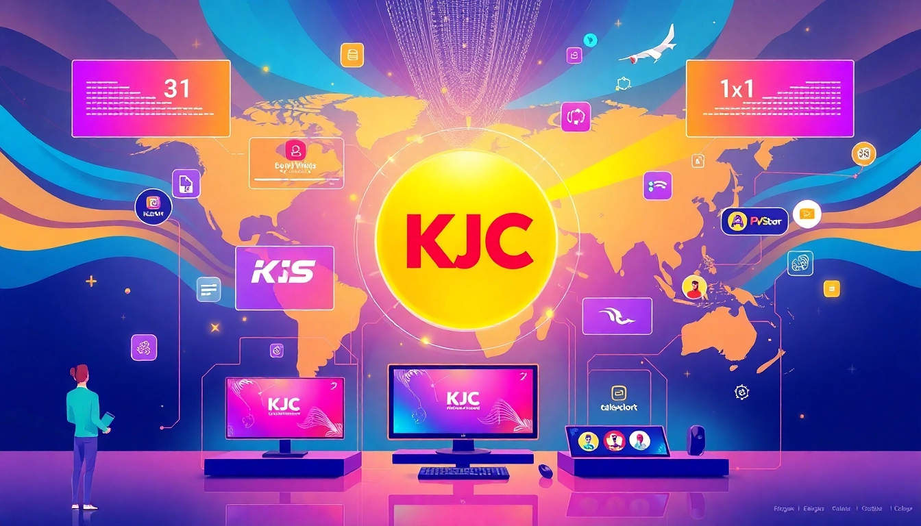 KJC branding connecting a global digital entertainment network with innovative technology and