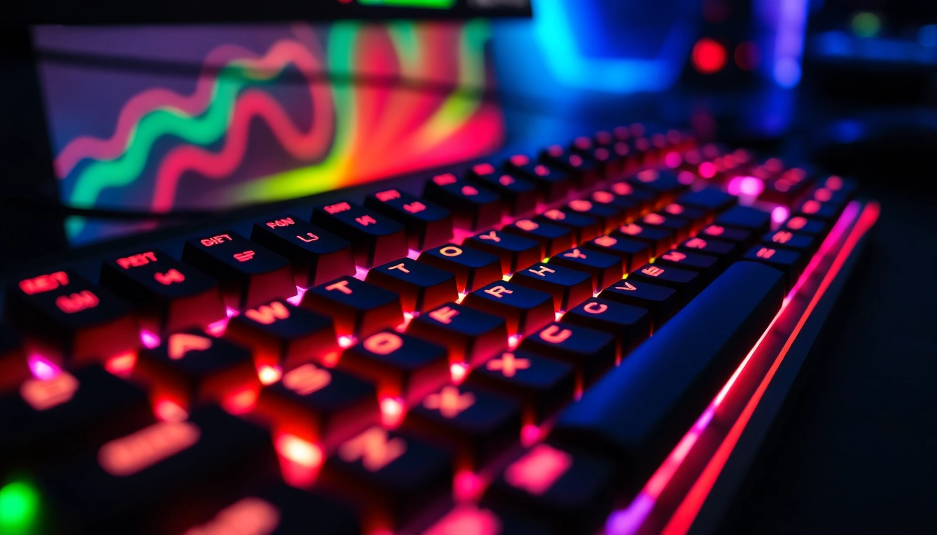 Gaming Keyboards featuring vibrant RGB lighting and mechanical switches for high-precision gaming action.