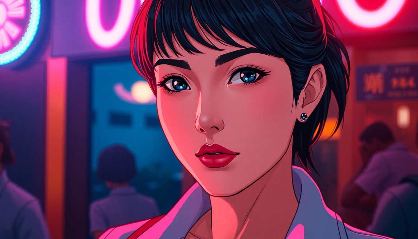 NSFW AI Generator: hyperreal, neon-lit portrait with cinematic textures and subtle emotion