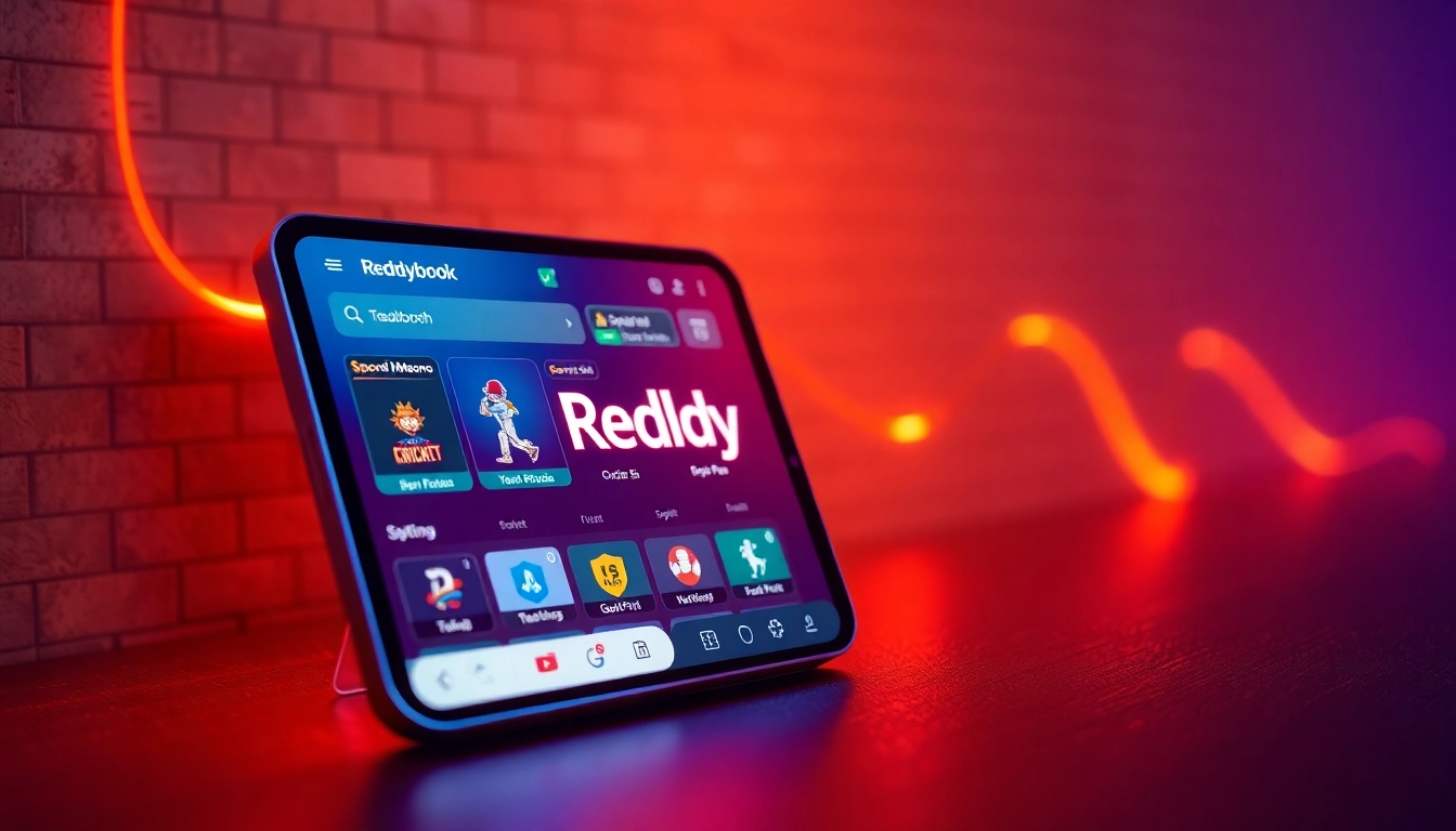 Reddybook online betting platform featuring live sports betting and cricket odds for Indian users, designed with trust signals and user-friendly interface.