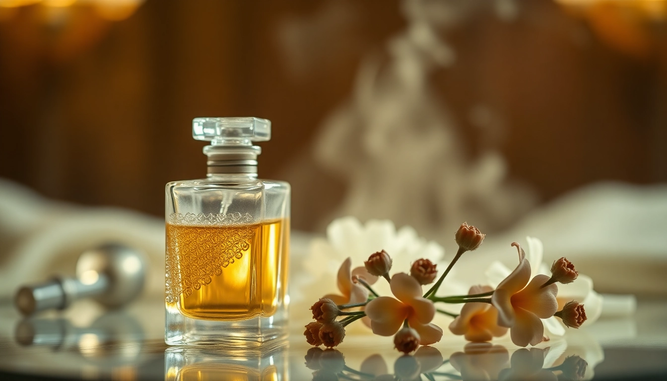 Invite customers to duftproben bestellen with elegant perfume samples in a luxurious setting,