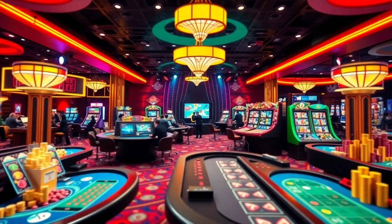 High-quality image showcasing Canl casino siteleri with live dealers and bright gambling tables