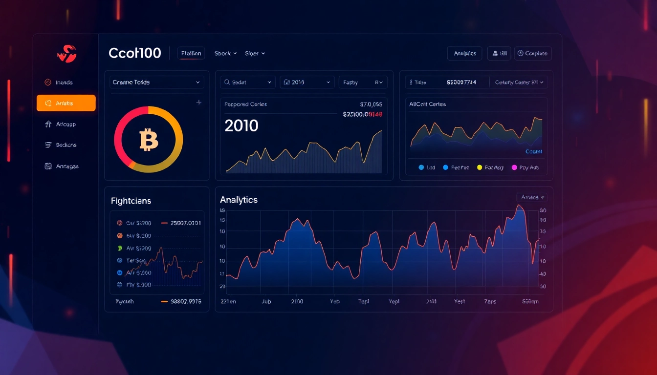 High-tech AICoin analytics platform showing live market data and trading charts for investors